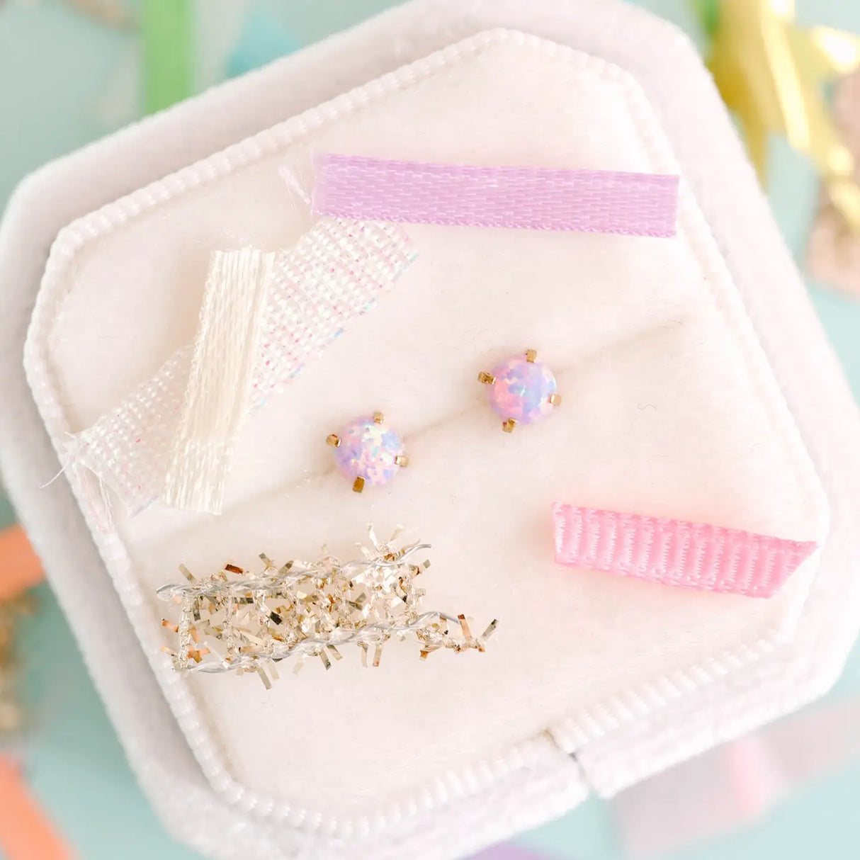 Pierced Co. Screwback Earrings - Purple Opals