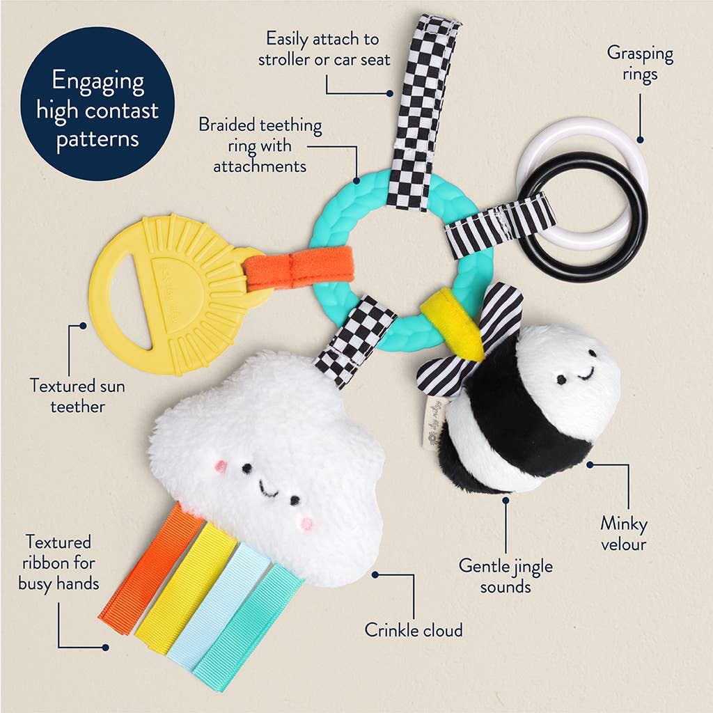 Bitzy Busy Ring Teething Activity Toy - Veggie