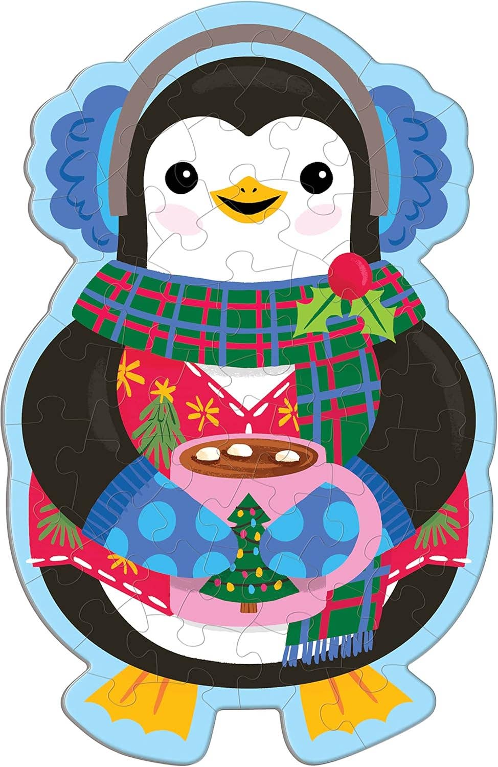 48 Piece Scratch and Sniff Shaped Mini Puzzle - Hot Cocoa Penguin