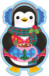 48 Piece Scratch and Sniff Shaped Mini Puzzle - Hot Cocoa Penguin