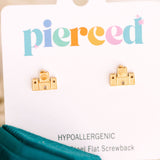 Pierced Co. Screwback Earrings - Sandcastle