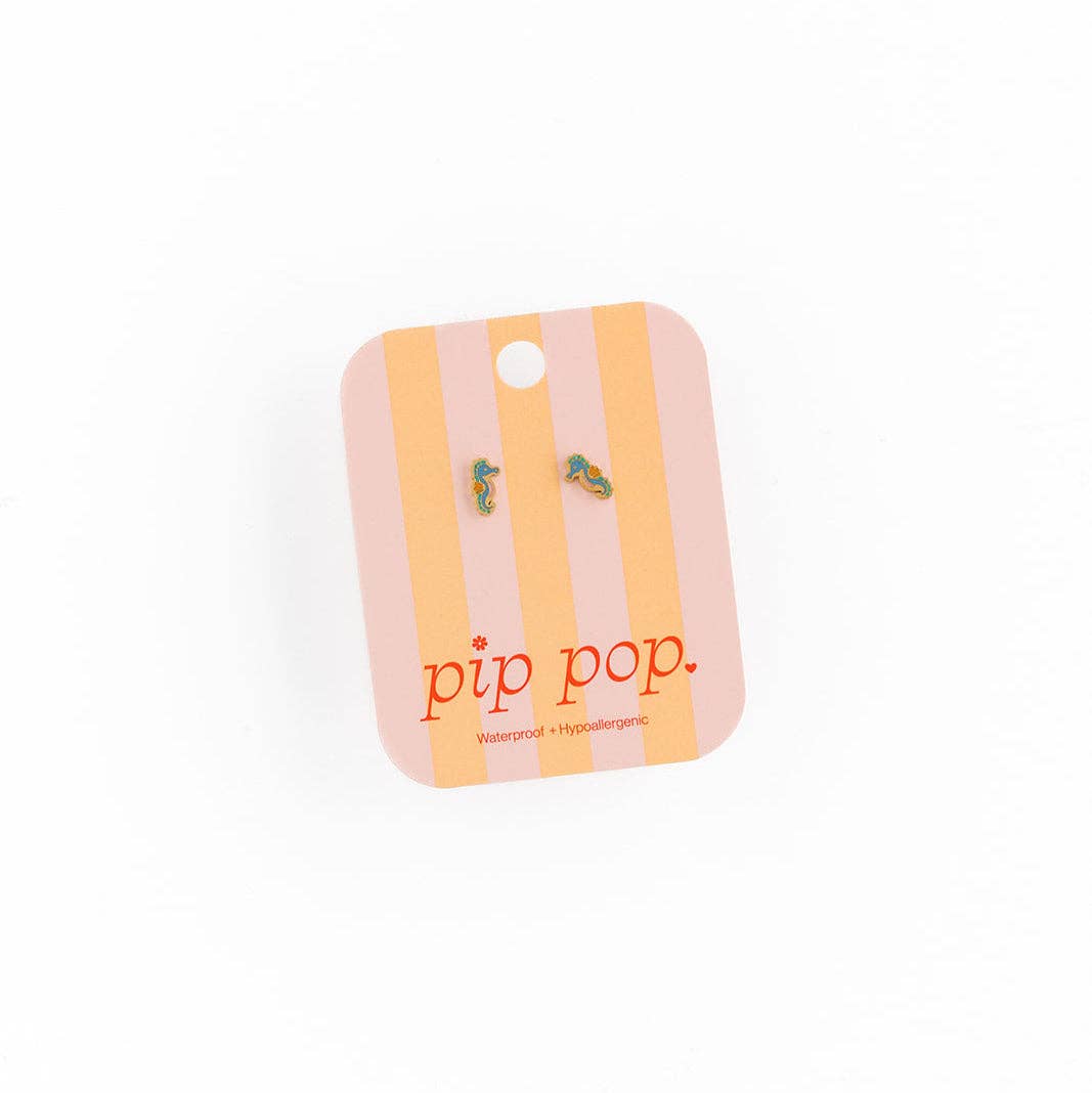 Pip Pop Post Earrings - Seahorse
