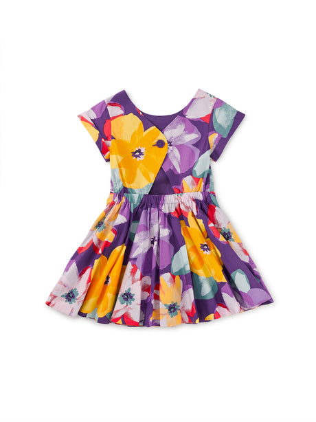 Button Back Skirted Dress - Large Tropical Floral