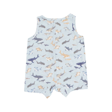 Sleeveless Shortie Romper - Sharks