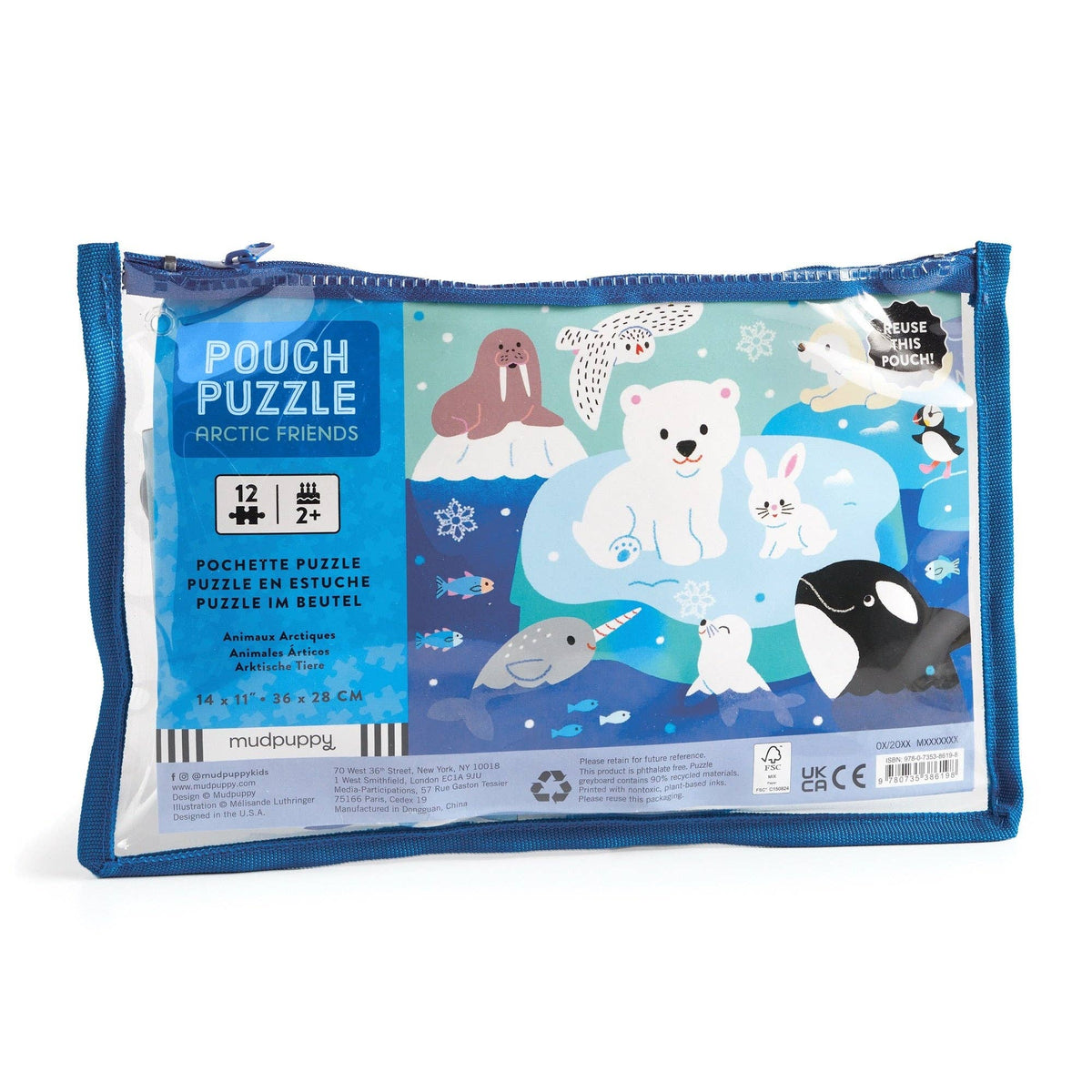 12 Piece Pouch Puzzle - Arctic Friends