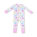 Zip Romper - Balloon Animals Pink