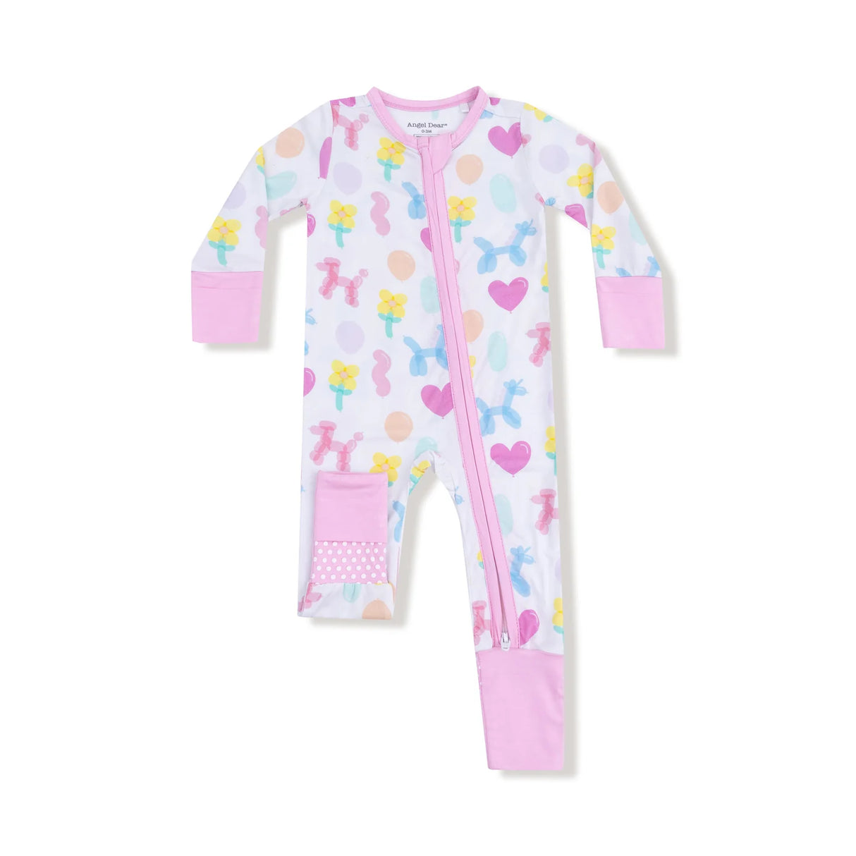 Zip Romper - Balloon Animals Pink