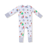 Zip Romper - Holiday Penguins
