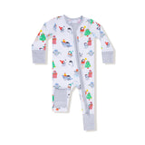 Zip Romper - Holiday Penguins