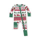 Zip Romper - Red Truck Fair Isle