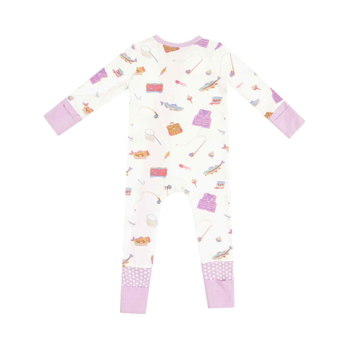 Zip Romper - Pink Fishing Things