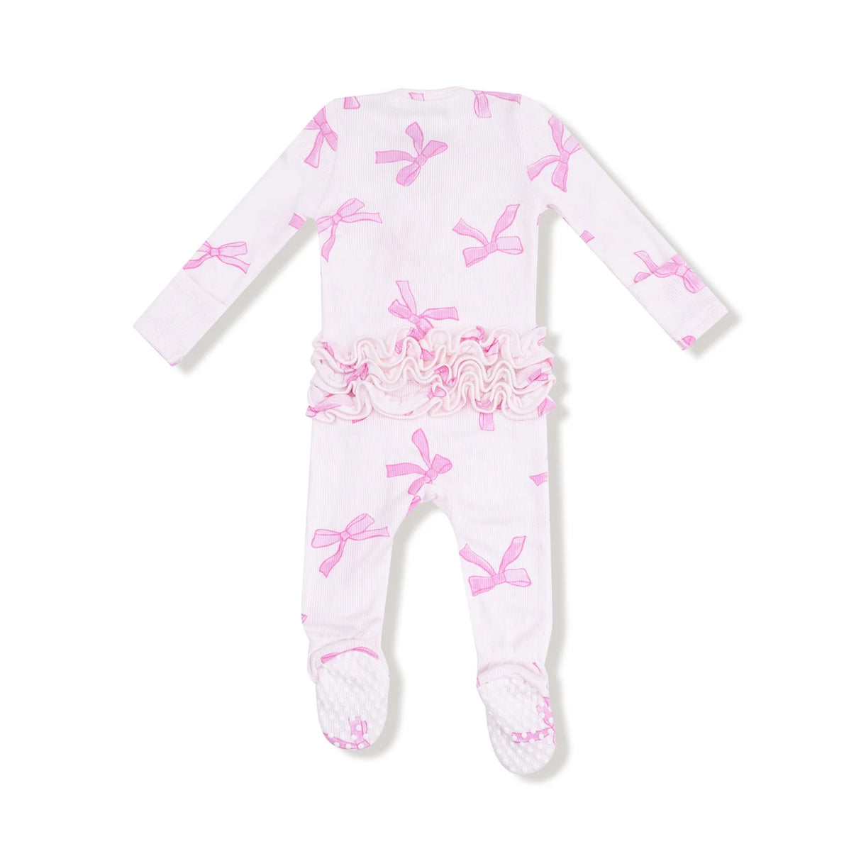Ruffle Zip Footie - Pretty Bows