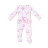 Ruffle Zip Footie - Pretty Bows