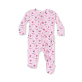 Ruffle Zip Footie - Rose Garden Trellis