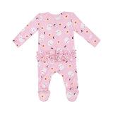 Ruffle Zip Footie - Spooky Ghost