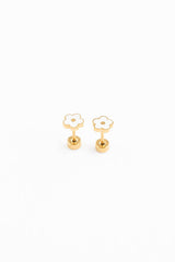Pip Pop Post Earrings - White Petite Flower