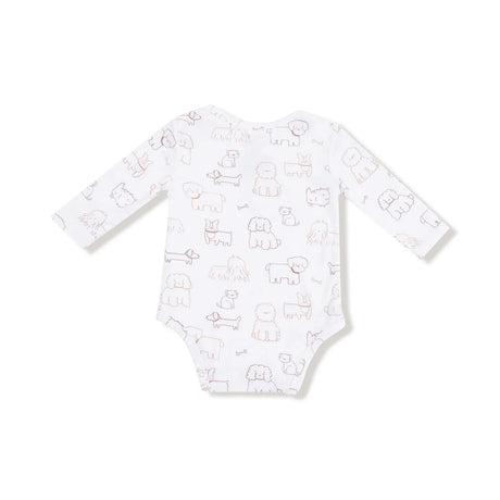 Long Sleeve Bodysuit - Neutral Pups