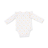 Ruffle Sleeve Bodysuit - Pretty Pumpkin Trellis