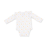 Ruffle Sleeve Bodysuit - Pretty Pumpkin Trellis