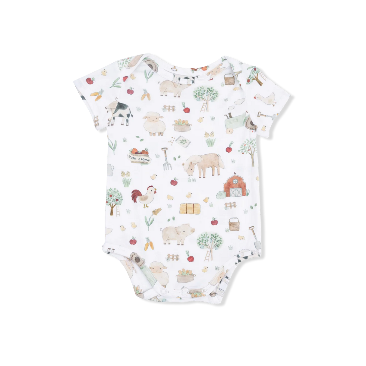 Short Sleeve Bodysuit - Cute Farm Animals