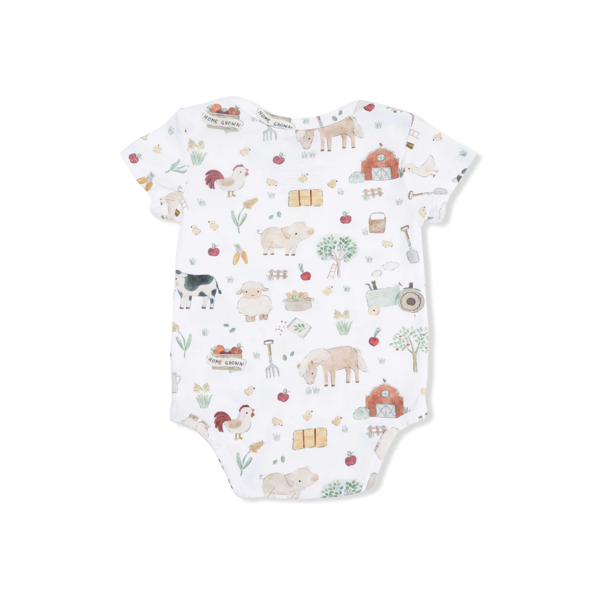 Short Sleeve Bodysuit - Cute Farm Animals