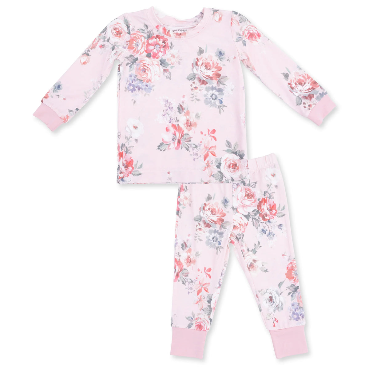 Long Sleeve Loungewear Set - Painterly Rose Bouquets