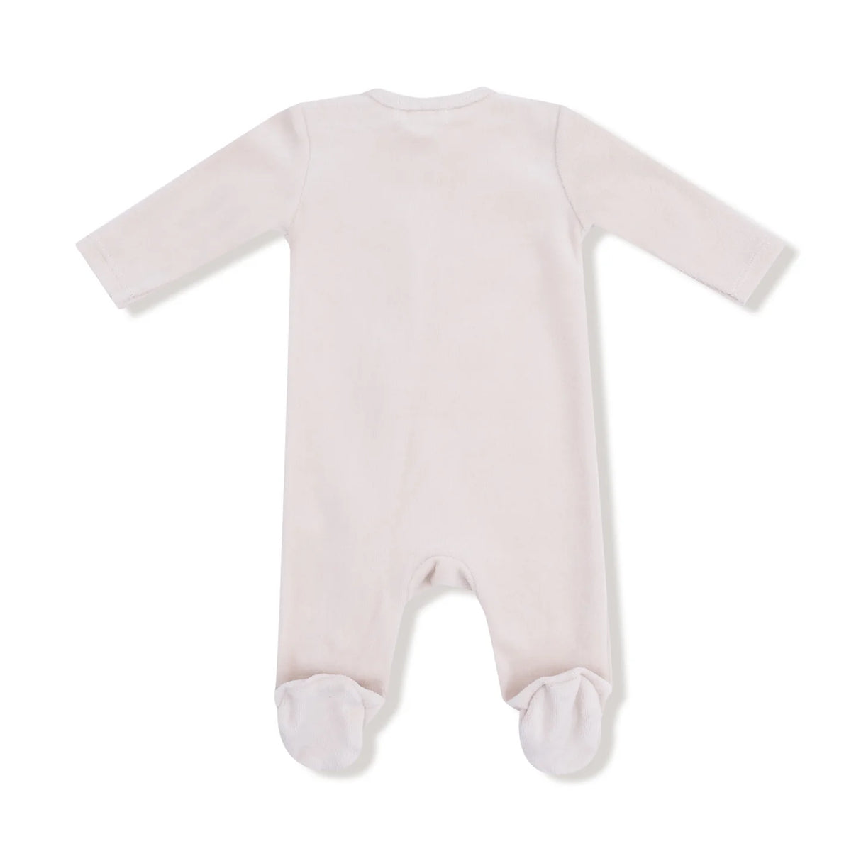 Velour Zip Footie - Oatmilk