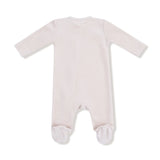 Velour Zip Footie - Oatmilk