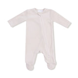 Velour Zip Footie - Oatmilk