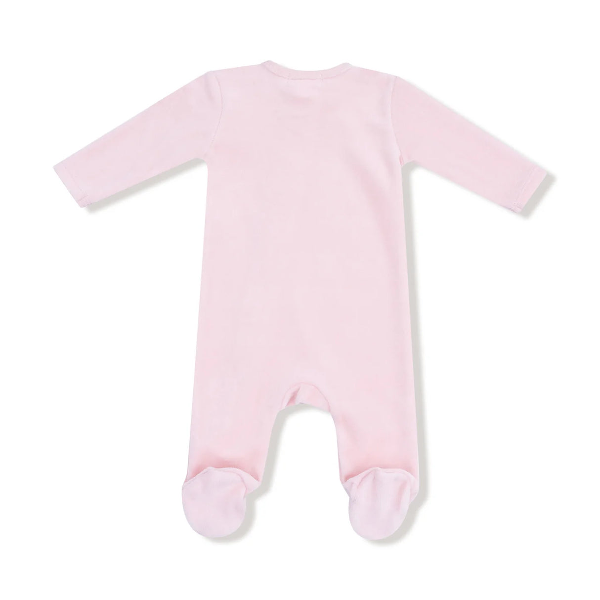 Velour Zip Footie - Pink
