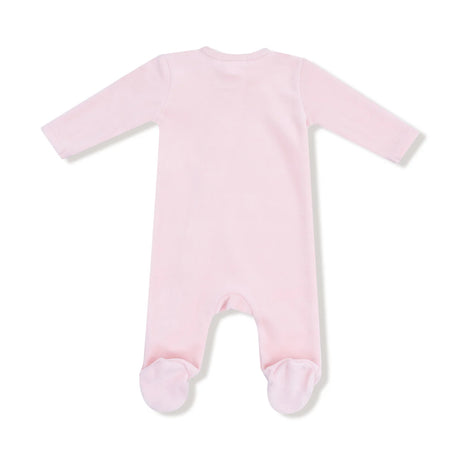 Velour Zip Footie - Pink