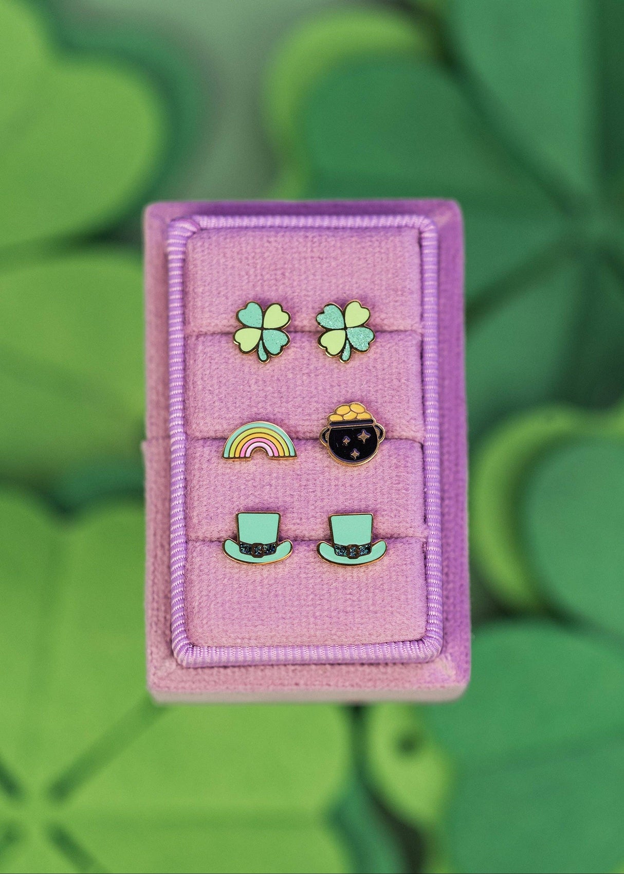 Pierced Co. Screwback Earrings - Rainbow & Pot of Gold