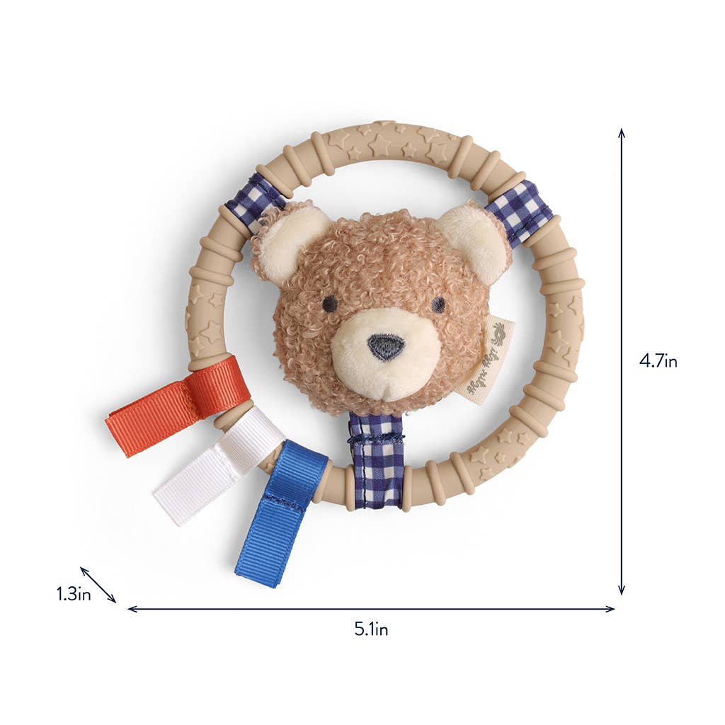 Itzy Ring Pal Teether - Taupe Bear