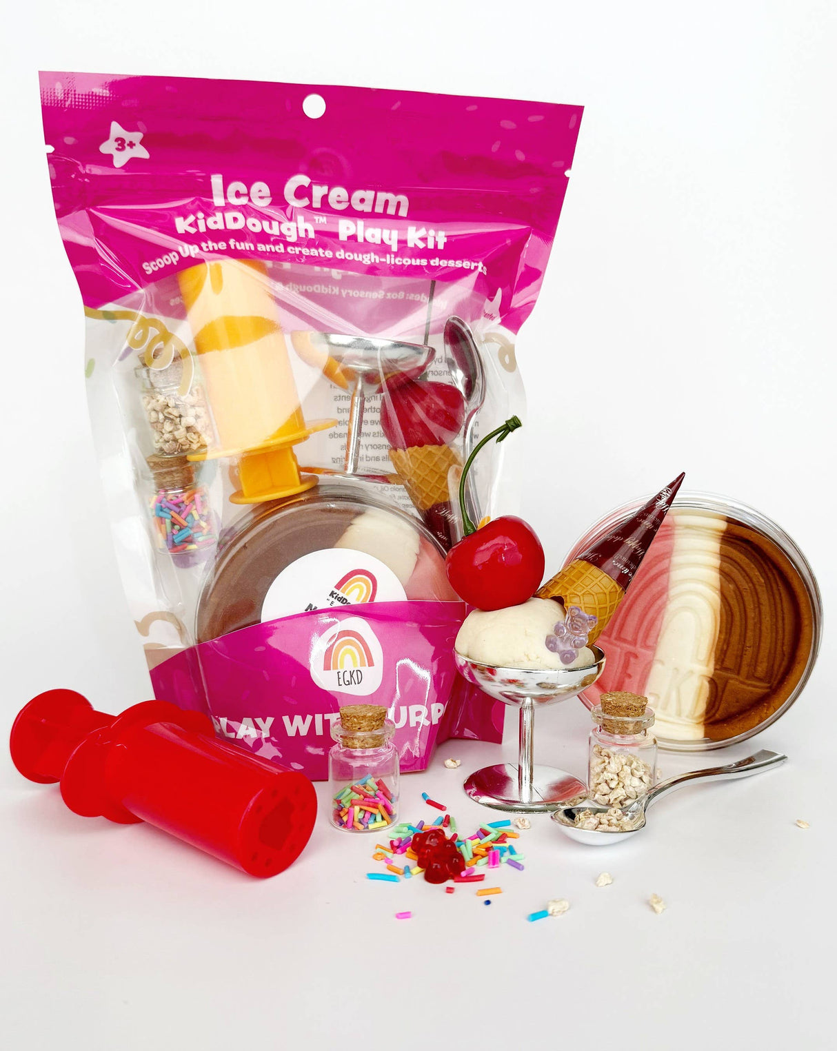 KidDough Play Kit - Ice Cream (Neapolitan)