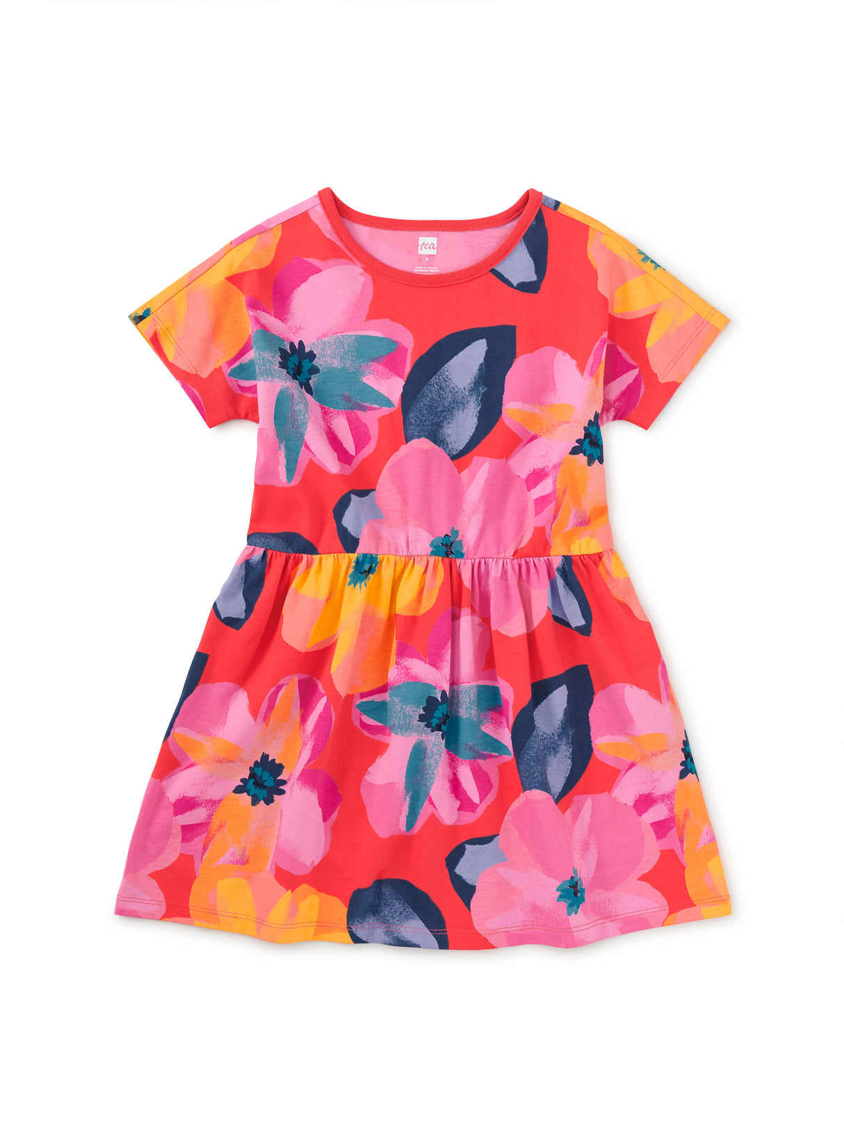 Short Sleeve Twirl Dress - Large Tropical Floral FINAL SALE