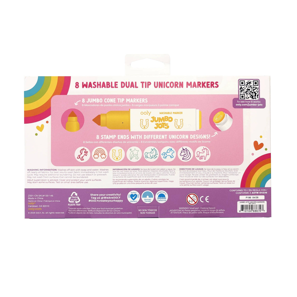 Jumbo Jots Dual Tip Stamp Markers - Unicorn