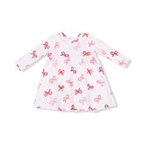 Long Sleeve Dress and Bloomer - Candy Cane Bows