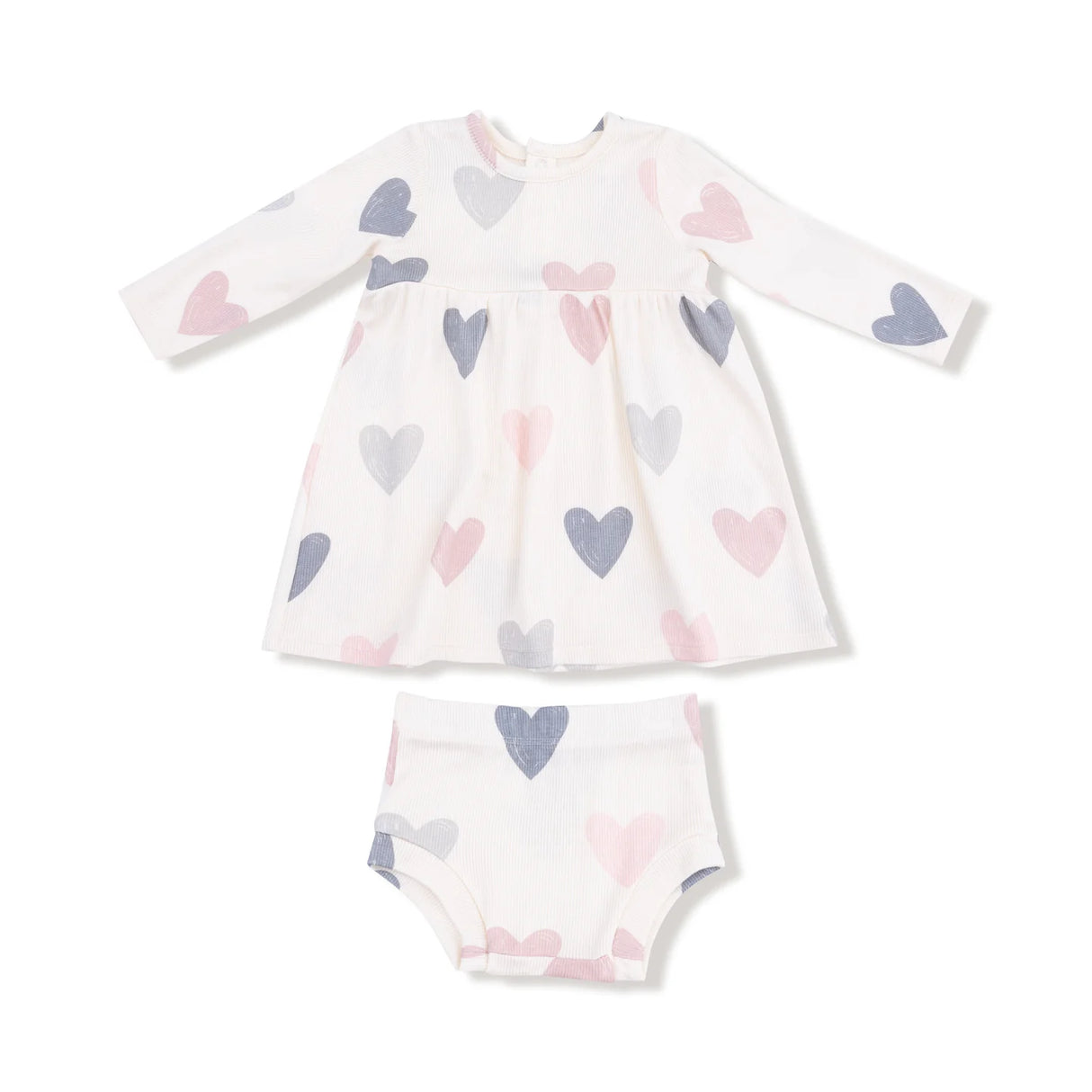 Long Sleeve Dress and Bloomer - Hearts