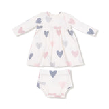Long Sleeve Dress and Bloomer - Hearts