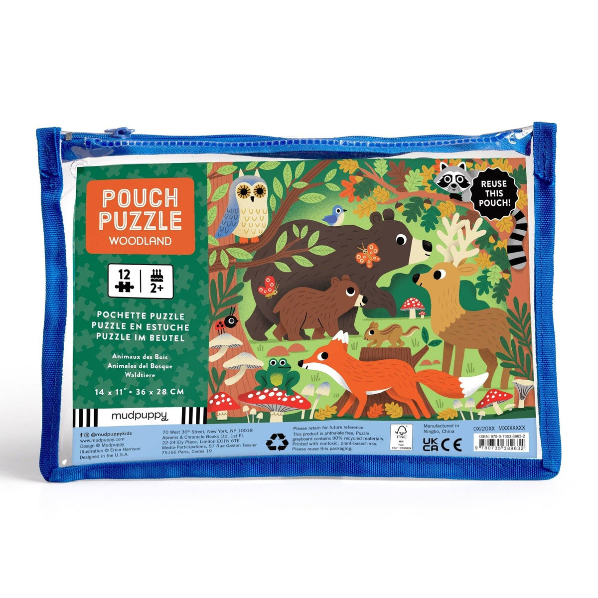 12 Piece Pouch Puzzle - Woodland