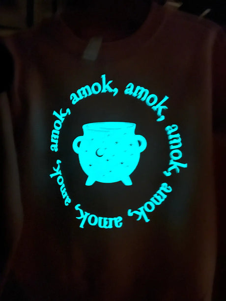 Glow in the Dark Graphic Pullover - Amok, Amok, Amok
