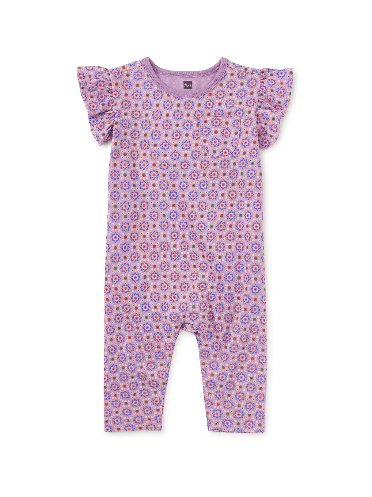 Ruffle Sleeve Baby Romper - Korean Tiles