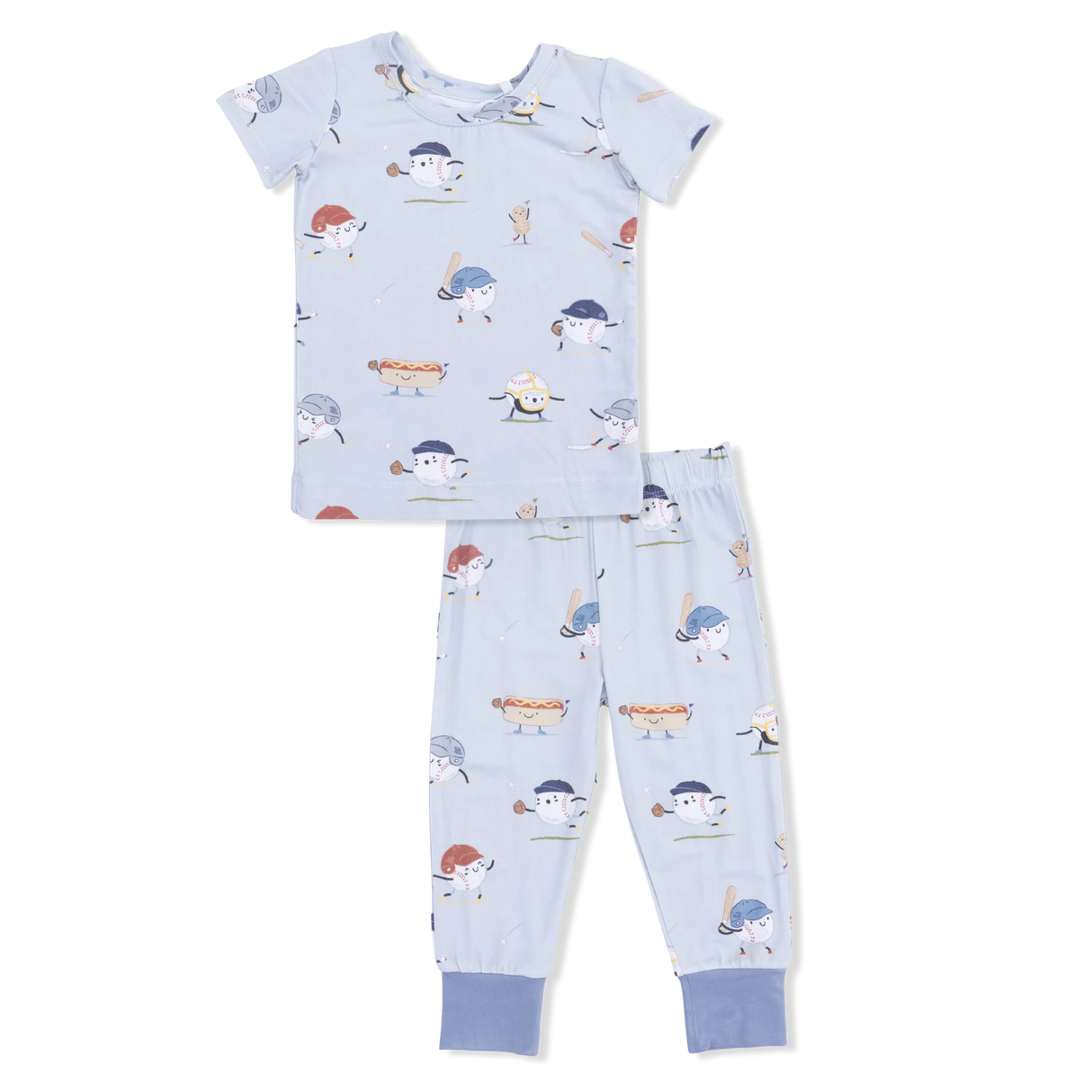 Short Sleeve Lounge Set - Baseballs Playing Baseball