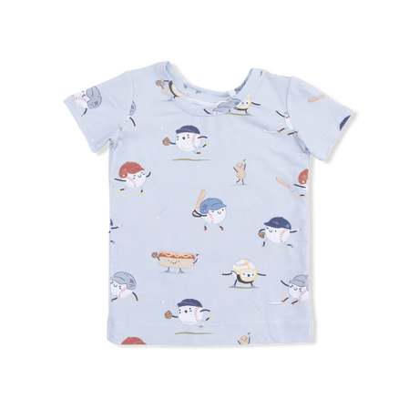 Short Sleeve Lounge Set - Baseballs Playing Baseball