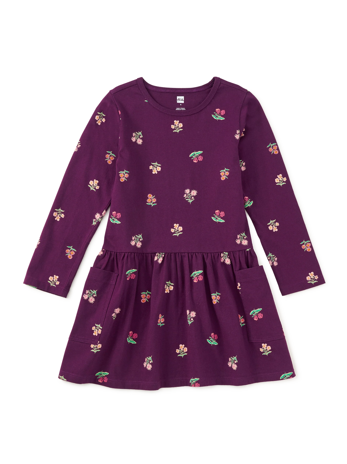 Long Sleeve Pocket Dress - Midnight Posy