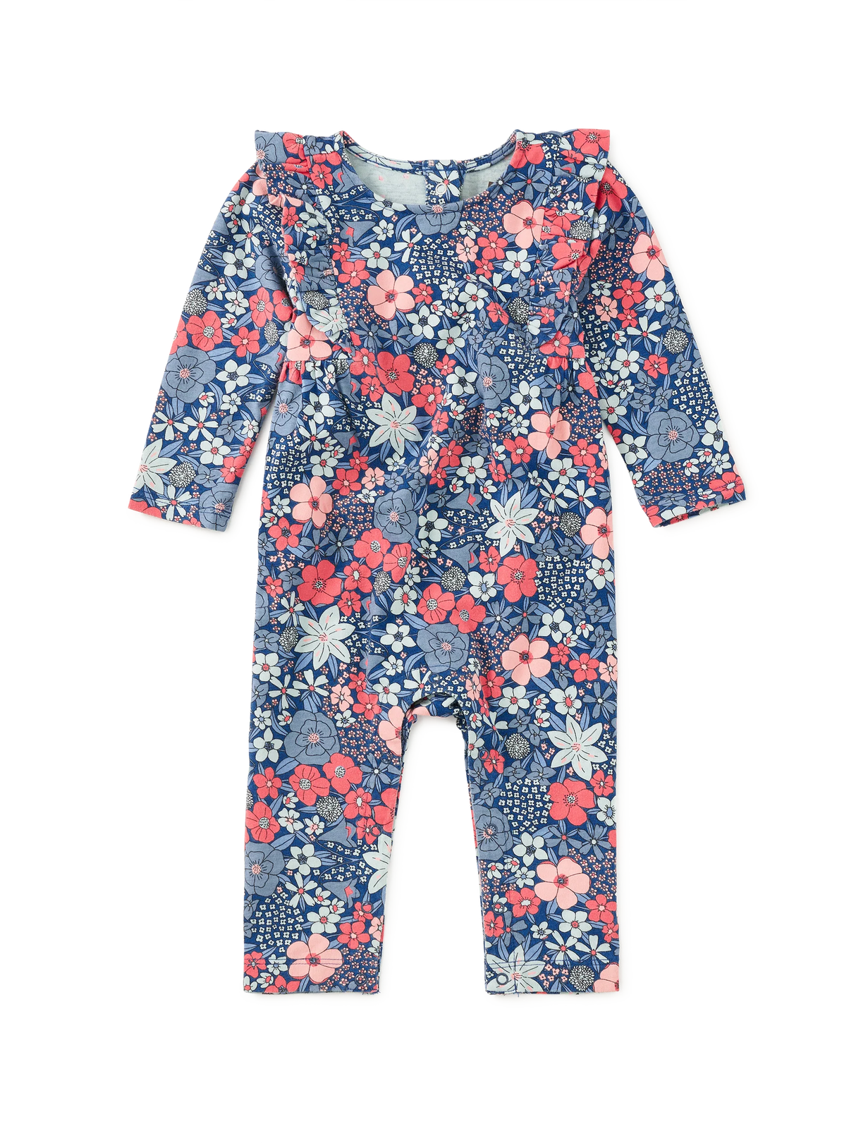 Ruffle Shoulder Baby Romper - Chelsea Garden Floral