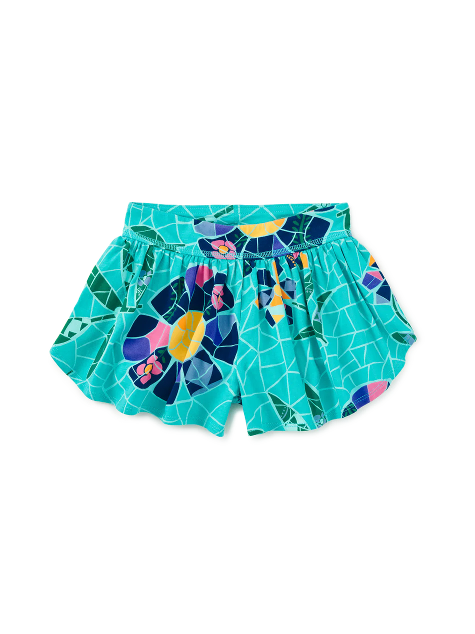Sporty Petal Shorts - Mosaic Floral