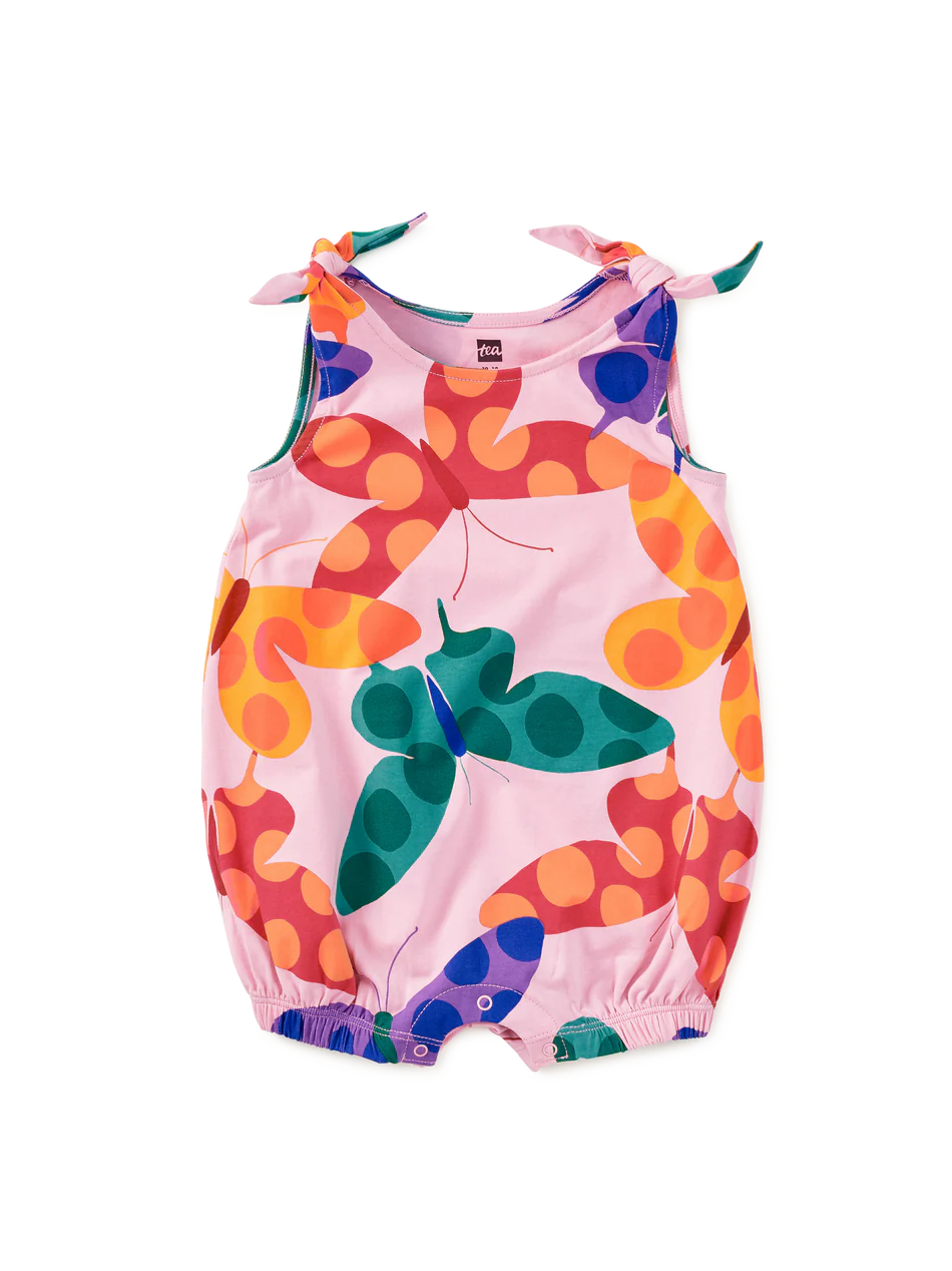 Tie Shoulder Baby Romper - Butterfly Spot