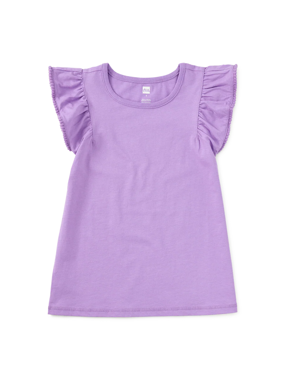 Pom Pom Flutter Top - Paisley Purple