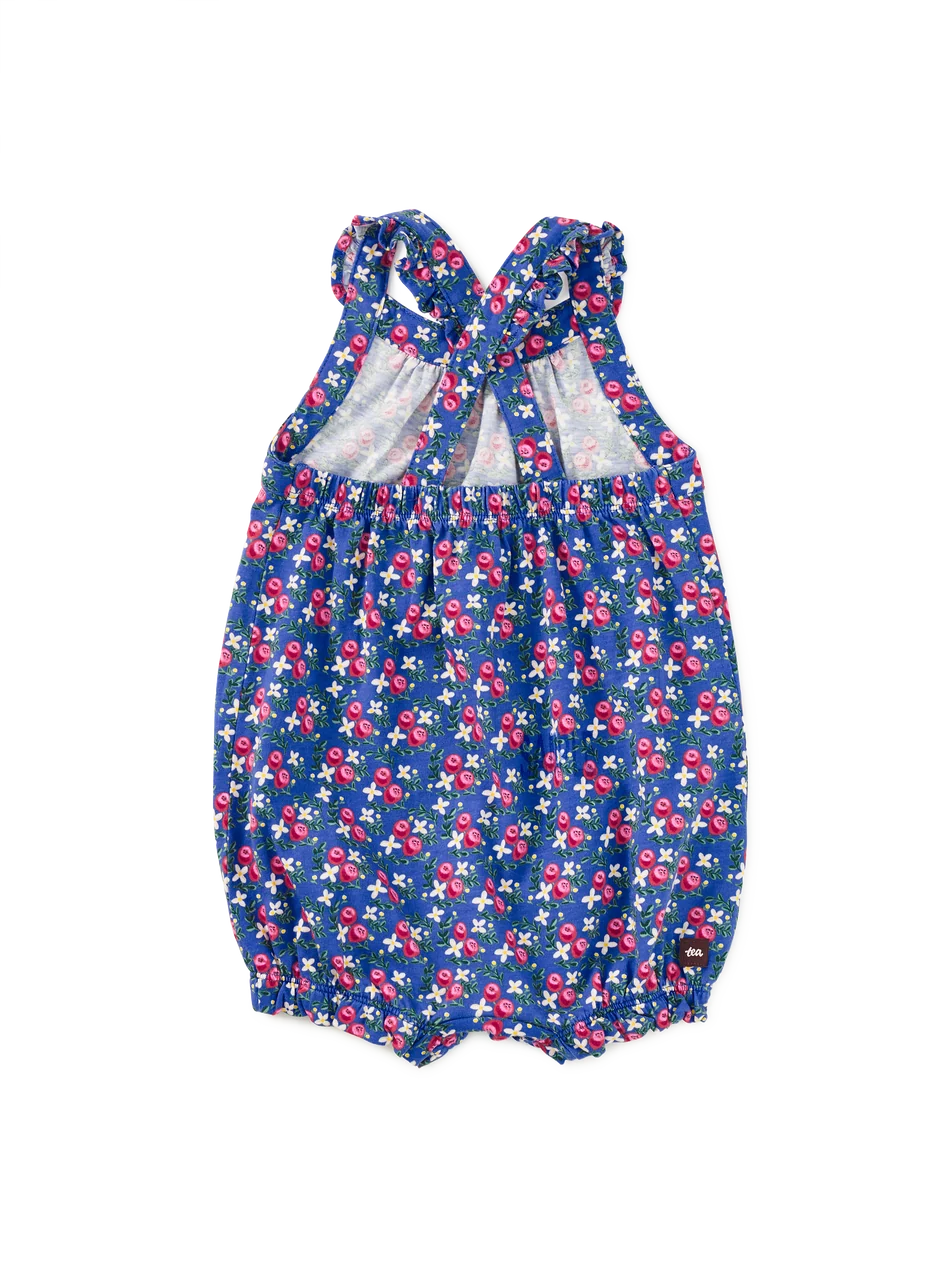 Cross Back Baby Romper - Flamenco Rose